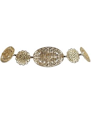 Madison Maison Vintage Tone Medallion Filigree Belt - Metallic