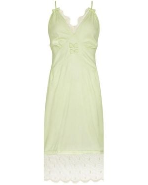 Lisa The Label Bow Belle Mint Silk Shell Slip Dress - Green