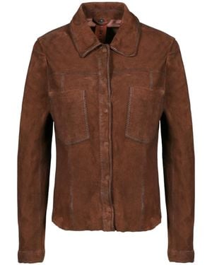 Freaky Nation Goat Suede Vintage Shirt Jacket Cozy - Brown