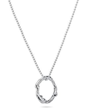 Lulu and Boo Jewellery Small Molten Halo Solid Sterling Necklace - Metallic