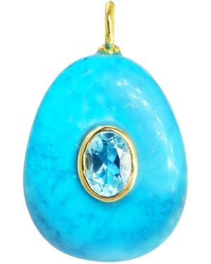 KAMARIA Howlite Gemstone Pendant With Topaz - Blue