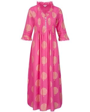 At Last Cotton Annabel Maxi Dress - Pink