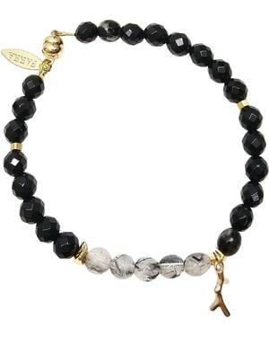 Farra Healing Energy Stone Gemstone Bracelet - Black