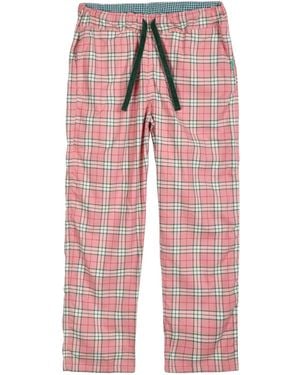 Lounge Neutrals Organic Brushed Cotton Loungewear Bottoms Trousers Trousers - Red