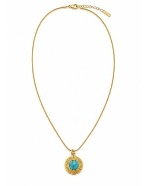 Nuvv Collection Medallion Pendant Necklace - Metallic