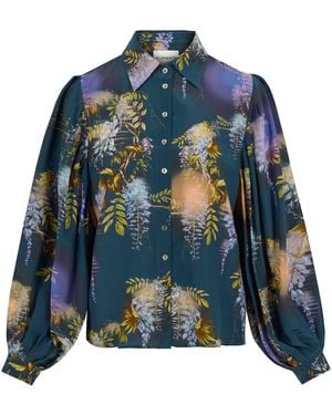 Klements Paints Silk Blouse - Blue