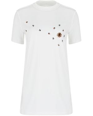 Boutique Kaotique Embroidered Bug Tee - White