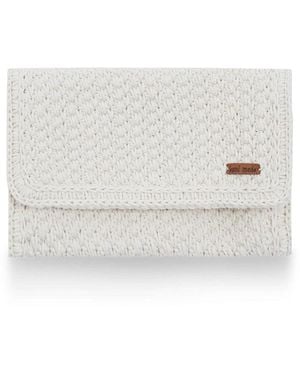 Peraluna Hira Bag Handmade Knitwear Clutch Pale Ecru - White