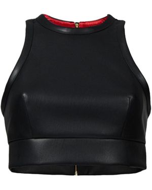 Lika Eco-Leather Crop Top - Black