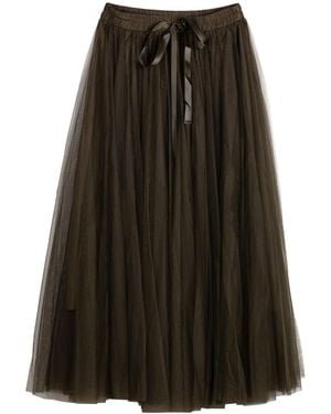 Tantra Spain Sl Tulle Skirt With Multiple Layers And A-Line Cut With Elastic Waistband - Brown