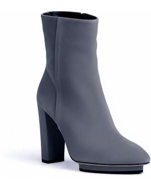 Beautiisoles by Robyn Shreiber Made in Italy Teresa Suede Bootie Comfortable Hidden Platform Elegant For Day & Night - Grey