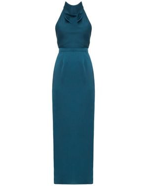 UNDRESS Casandra Maxi Evening Dress With Cowl Neck - Blue