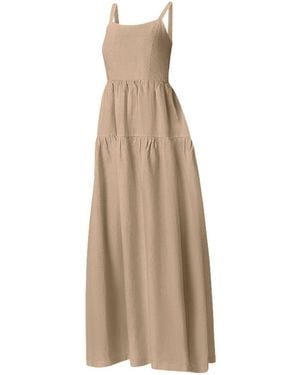 Haris Cotton Neutrals Tank Maxi Dress Beach Sand - Natural