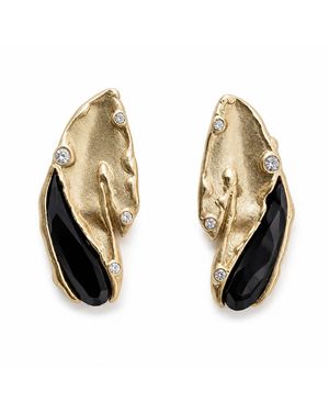 Rare Matters Jewelry Onyx Stud Earrings - Metallic