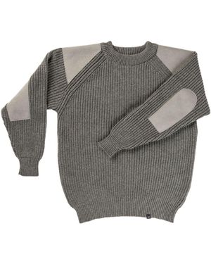 Kinalba Mid- Fisherman's Rib Cashmere Crew Neck Sweater - Gray