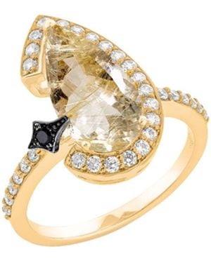 SALLY SKOUFIS Nourish Ring With Natural Diamond & Rutile - Metallic