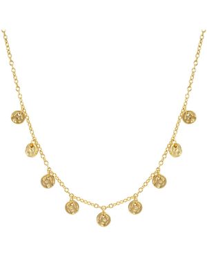 Nazzar Hammered Disc Dangle Necklace - Metallic