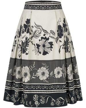 Marianna Déri Midi Skirt With Floral Border - Black