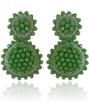 PINAR OZEVLAT Sunflower Drop Earrings Pistachio - Green