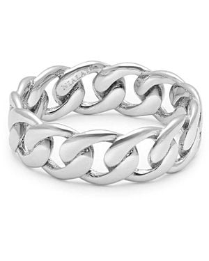 Nialaya Stainless Steel Chain Ring - White