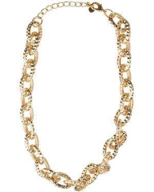 Saachi Hammered Chain Necklace - Metallic
