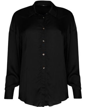 Oh!Zuza Echo – Oversized Satin Viscose Shirt - Black