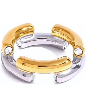 Olivia Le Art Deco Dimensional Ring - Metallic