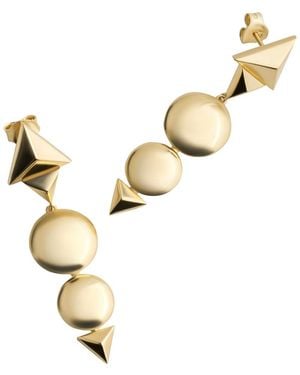 Bold Manifest Designs Sculptural Statement Dangle Earrings X Fusion - Metallic