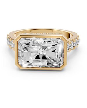 Aya Fine Jewelry Elara Radiant Cut Lab Grown Diamond Bezel Engagement Ring - White