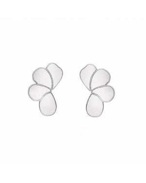 Silver Moon Soft Bloom Sterling Earrings - Metallic