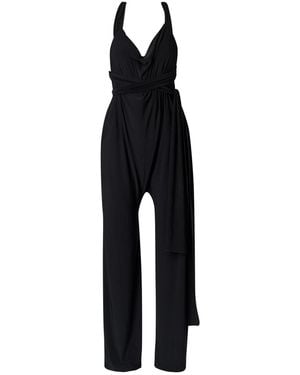 LIA ARAM Loose Jumpsuit With Open Back - Black
