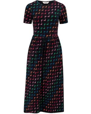 Sugarhill Sofia Jersey Midi Dress, Undulating Waves - Blue