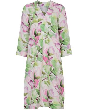 NoLoGo-chic Water Melon Print Picot Dress Linen Multi - Orange
