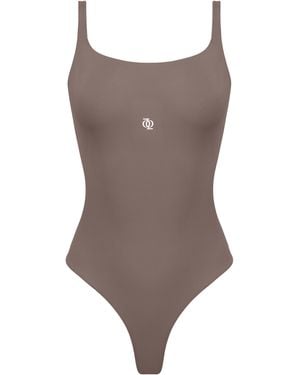 Second Skin Solution Second Skin Square-Neck Bodysuit Mushroom - Brown
