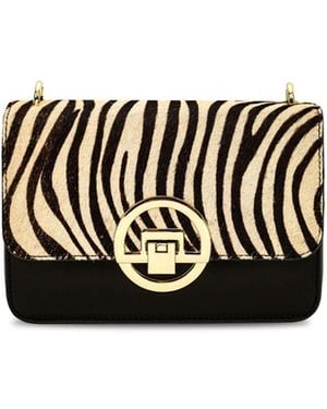 Apatchy London The Tilly Zebra Hair-On Leather Bag - Black