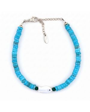 Kris Nations Mother Of Pearl Fish Bracelet - Blue