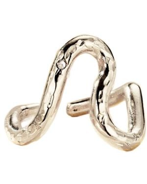 Posh Totty Designs Sterling Confetti Diamond Squiggle Ring - Metallic