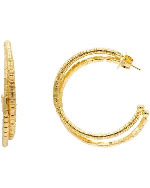 Marcia Moran Inaz Beaded Hoop Earrings - Metallic