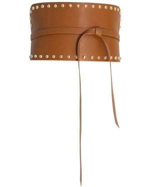 Circular Path Corset Belt Studs - Brown