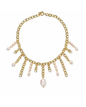 Kirei Almadraba Necklace Pearl Chain Necklace - Metallic
