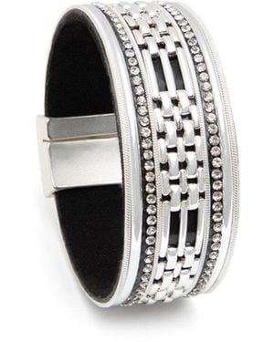 Saachi Chain Link Crystal Bracelet - Black