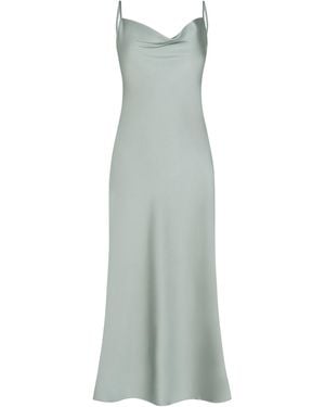Pretty Eccentric Aurelia Sage Satin Slip Dress - Green