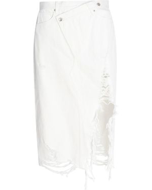 Circular Path Cross Over Midi Skirt - White