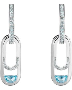 Arte Madrid Toggle Convertible Hoop Earrings With Drop Charms - Blue