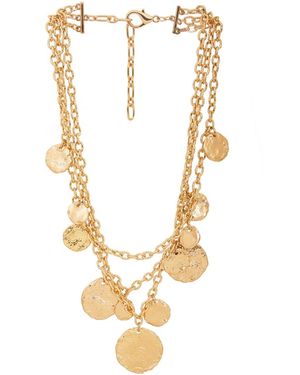 Saachi Gilded Coin Cascade Necklace - Metallic