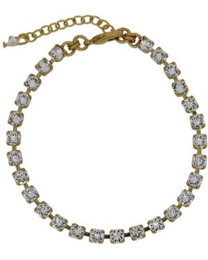 Vickisarge Neutrals The Clear Tennis Bracelet - Black