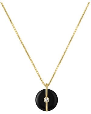 Ecce | Artisan Diamonds Enamelled Mini Diamond Buttons 14K Solid Necklace - Metallic