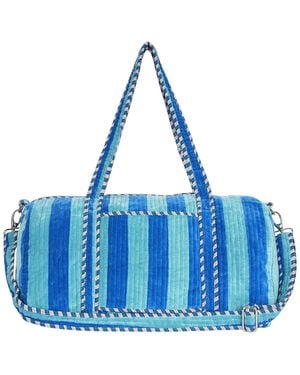Conscious Yoga Collective The Striped Velvet Weekender - Blue