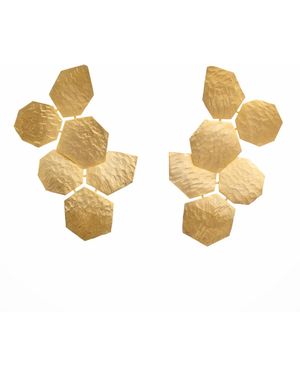 Meraki by Rashmi Bajaj Gilded Honeycomb Plated Dangle Earrings - Metallic