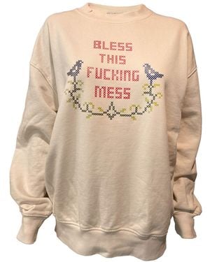 Love and Nostalgia Neutrals Bless This Mess Sweat - White
